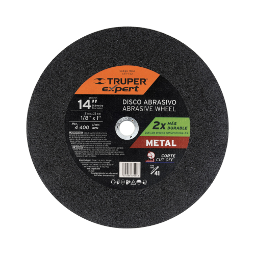 Disco Tipo 41 de 14" x 3 mm para corte de metal, Expert